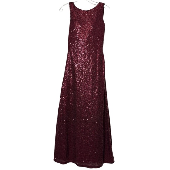 Christina Wu Sequin Gown Claret Style 22704 Size 0 - Picture 2 of 7